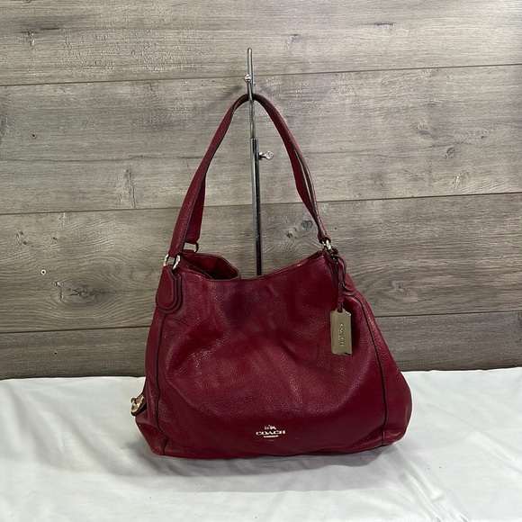Coach Handbags - Coach 36464 Edie 31 In / Black Cherry / Gold Leather Shoulder Bag